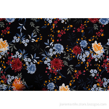 Dark Colors Various Flowers Pattern Printed Fabrics
